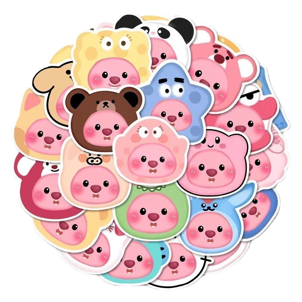 Combo 10/50 sticker Loopy trang trí dán bình nước nón bảo hiểm valy....