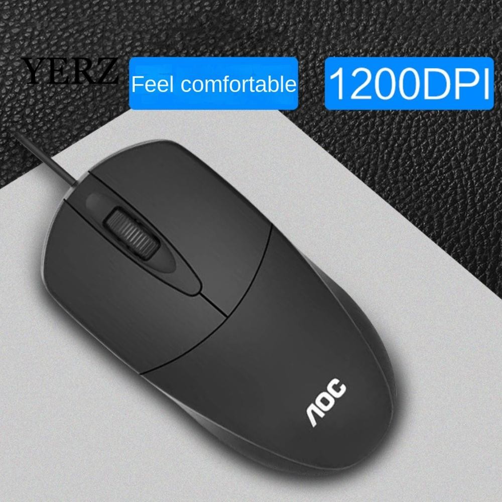 Chuột có dây YERZ, Chuột USB AOC 1200 DPI, Kinh doanh 3 nút Công thái học Máy tính để bàn Chuột PC L