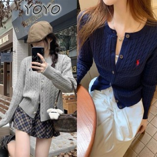  Áo len cardigan thêu ngựa phong cách đại học thời trang mới họa tiết dây thừng cơ bảncardiganlen nữ 