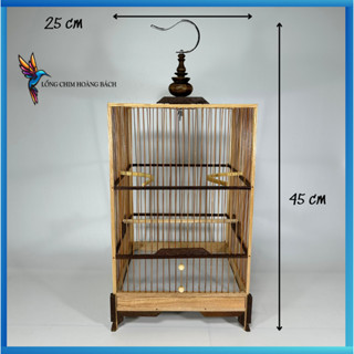  Lồng chim hút mật giá rẻ lồng khuyên vuông chất liệu gỗ thông phối với gỗ mun độc lạ đẹp mắt 