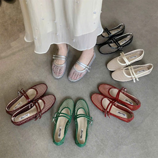 (HÀNG SẴN) Giày lưới đế bệt mũi tròn 2 dây mẫu mới happy feeling mùa hè 2025 ma 7730-3