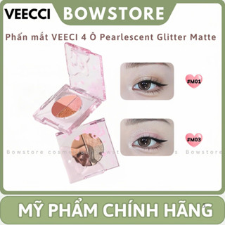   VEECCI  Bảng Mắt Veecci 4 Màu Hằng Ngày Tự Nhiên Mờ Lấp Lánh Thiên Nhiên MINI Phấn Mắt 2.2g -Bowstore 