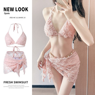 Bikini đi biển gợi cảm cho nữ, Đồ bơi ngày lễ suối nước nóng, Đồ bơi Bikini có nếp nhăn Mini Sarong