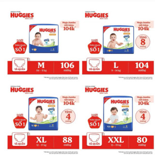 Tã Bỉm Quần HUGGIES MEGA FULL Size XXXL/XL/L/M/XXL  tặng miếng giá tót nhất shopee mẫu mới nhất date mới Mẫu 5mm