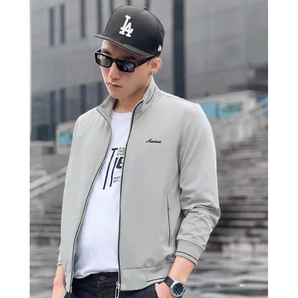 Áo Khoác Dù Nam Hiện Đại - Mẫu Áo Dù Bo Viền Trẻ Trung Hàn Quốc , Dù Dày Chống Năng gió pk