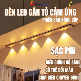 Đèn LED Cảm Ứng Không Dây Gắn Tủ - Ánh Sáng Mắt Mèo Ba Màu, Siêu Mỏng, Điều Khiển Từ Xa, Dán Tủ Quần Áo ZINIA