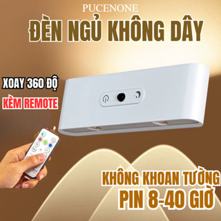 Đèn LED Cảm Ứng Từ Tính Gắn Tường - Ánh Sáng Đọc Sách Trang Trí, Điều Khiển Từ Xa, Pin Sạc Dùng Đầu Giường PUCENONE