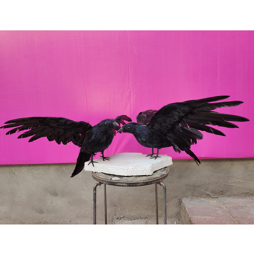 Mô phỏng Raven Lông vũ đen cực lớn Raven Halloween Chim trang trí trang trí