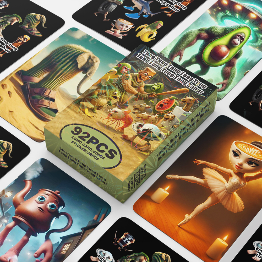 92 Chiếc Ý Brainrot Tung Tung Tung Saur Bộ Sưu Tập Thẻ Ảnh Cappuccino Assassino Dán