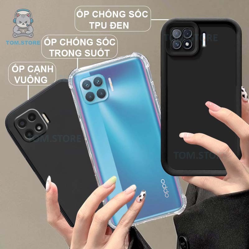 Ốp lưng Oppo A73 / A93 / A72 5G / A73 5G chống sốc đen,kem,viền vuông,chống sốc trong suốt
