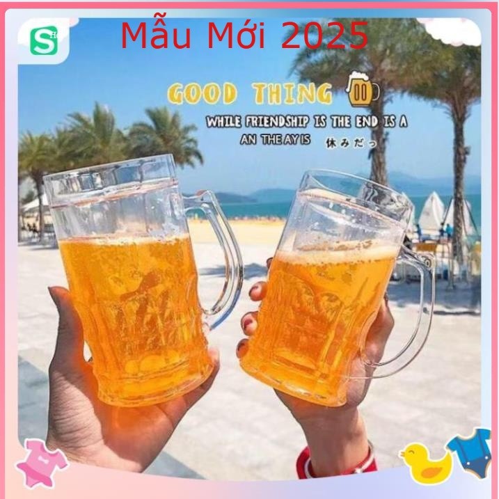 Ly uống bia giả 2 lớp troll Tik-tok cốc uống bia giả 2 lớp mẫu mới hàng có sẵn 2025