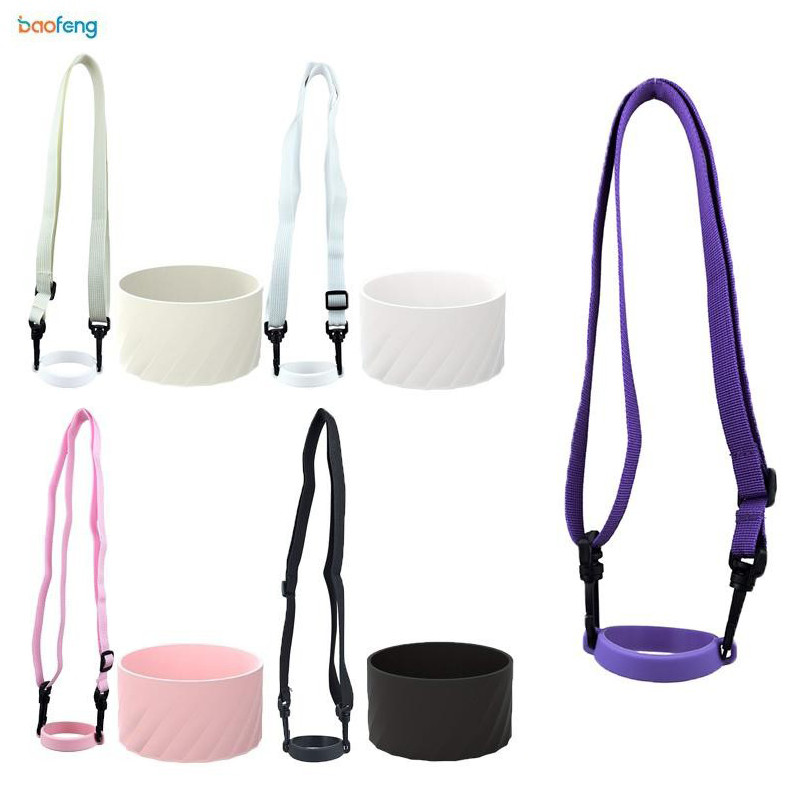 Tay cầm chai nước Dây đeo và Tumbler Silicone Boot Tumbler Dây đeo vai Chai nước Boot cho Stanley Tu