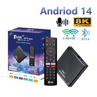 2025Android 14 TV Box 8K Set Top Box Quad Core 5G Dual Wifi BT5.0 Điều khiển bằng giọng nói Điều khiển từ xa