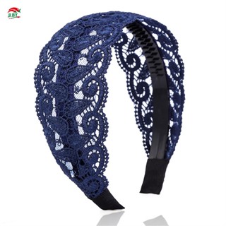 Băng đô nữ có răng chống trượt Mũ đội đầu tạo kiểu ren bên rộng