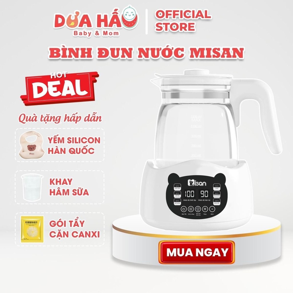 (Tặng Khay Hâm) Bình Đun Nước Pha Sữa Misan, Máy Tiệt Trùng, Hâm Sữa Cho Bé Shop Dưa Hấu Baby & Mom
