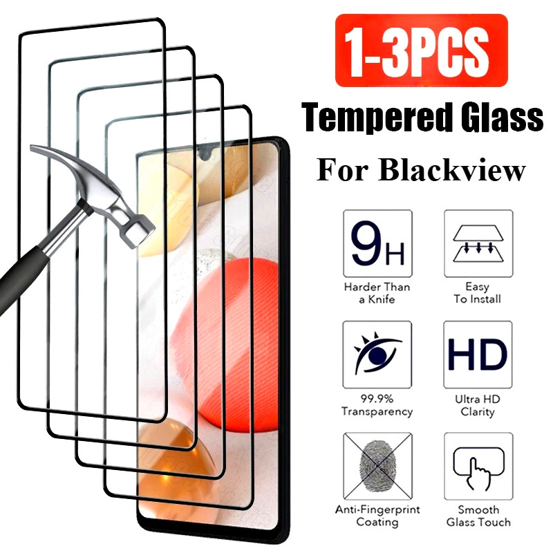 1-3 Chiếc Full Cover HD Đen Edge Kính Cường Lực Cho Blackview BV9900E BV9800 BV9300 BV9200 BV8900 BV