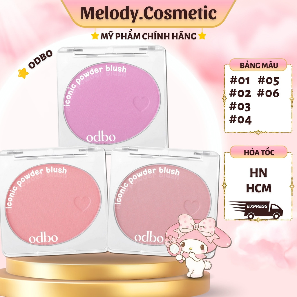 [ODBO] Phấn Má Hồng Odbo Iconic Od1325 4.2g Đơn Sắc Tone Màu Tự Nhiên Chính Hãng Thái M55