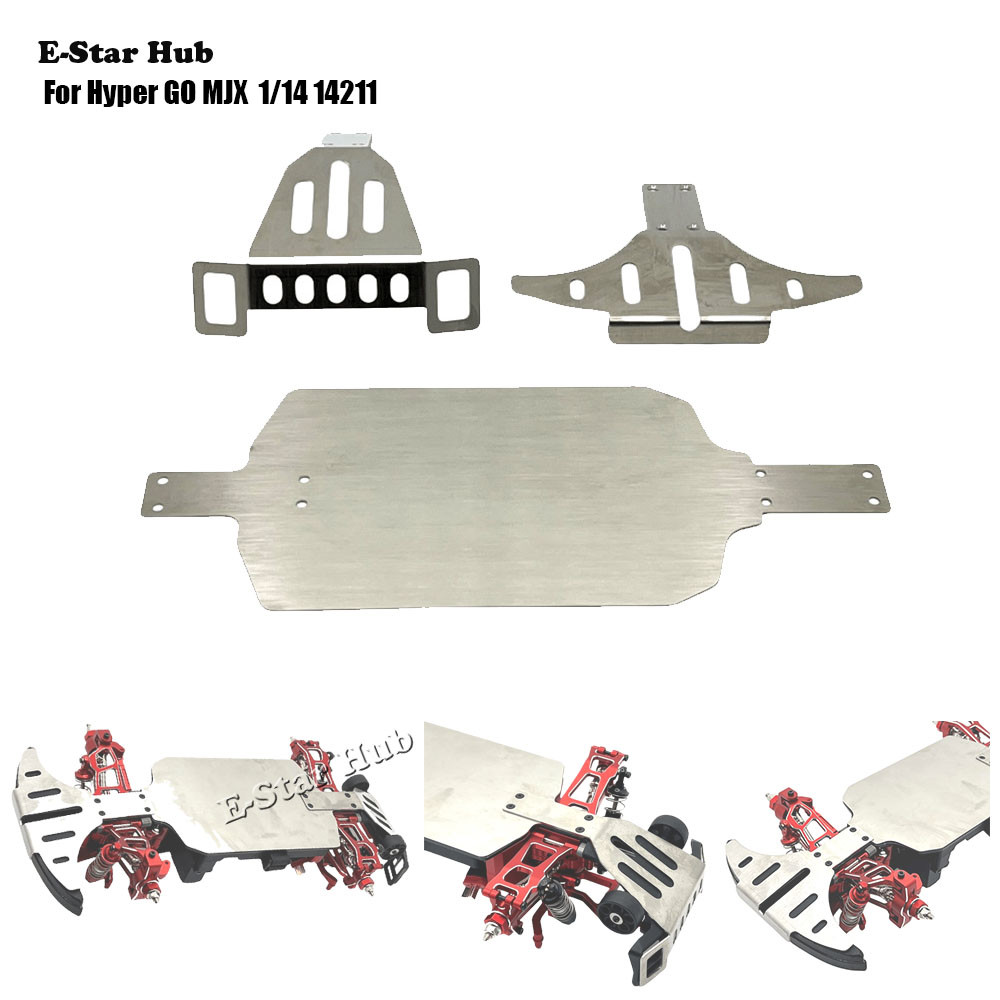 Tấm chắn bảo vệ khung xe bằng thép không gỉ cho Hyper GO MJX 1/14 14211 RC Car, phụ kiện nâng cấp OP