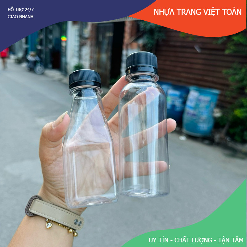 30 CHAI NHỰA VUÔNG - TRÒN  150ML KÈM NẮP