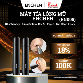 Máy tỉa lông mũi Enchen EN005, máy cắt tỉa lông tốc độ cao, nhỏ gọn, dùng pin AA, an toàn, Bảo Hành Chính Hãng