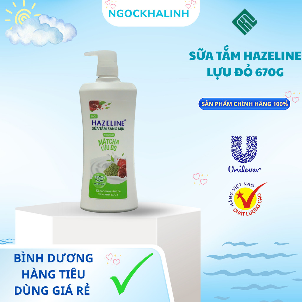 Sữa tắm Hazeline Matcha - Lựu đỏ 670g