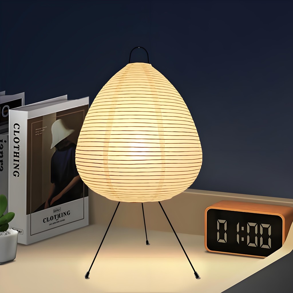 Đèn bàn thẩm mỹ Nhật Bản hiện đại lấy cảm hứng từ đèn Noguchi Đèn lồng giấy Wabi-Sabi Đèn sàn đứng c