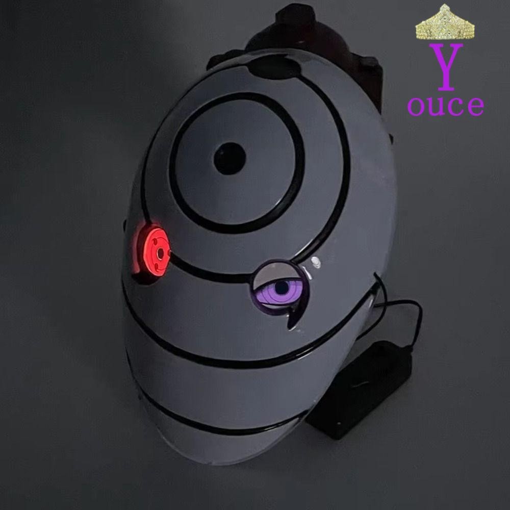 YOUCE Glowing Naruto, Tobi Role Play Sharingan Face Cover, Sasuke Obito Full Face Cosplay Trắng