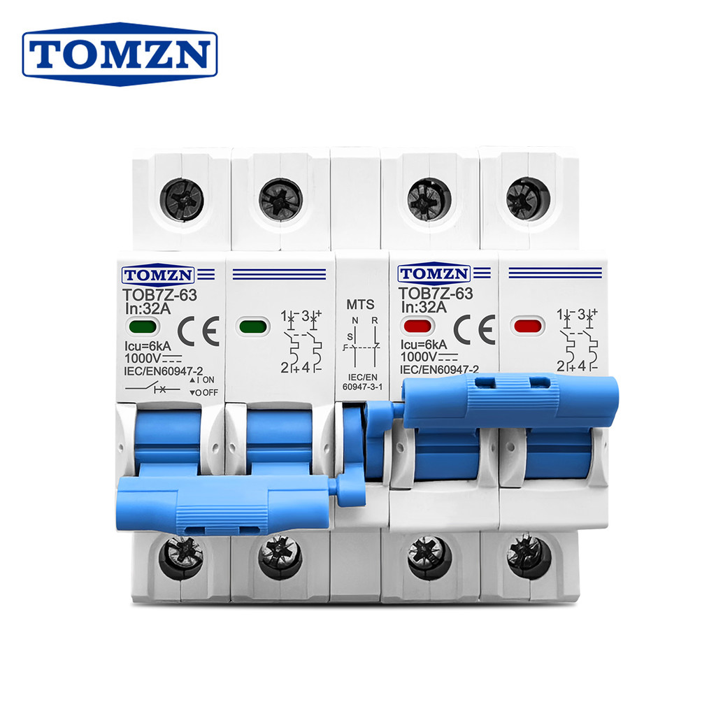 TMZN 2P Plus 2P DC MTS Công tắc chuyển thủ công nguồn kép MCB cho hệ thống PV 2P + 2P