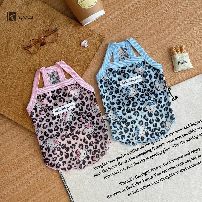 KgYewl Thú Cưng Mới Mùa Hè Làm Mát Da Báo-Print Hello Kitty Spice Girls Wind Suspenders Quần Áo Chó 