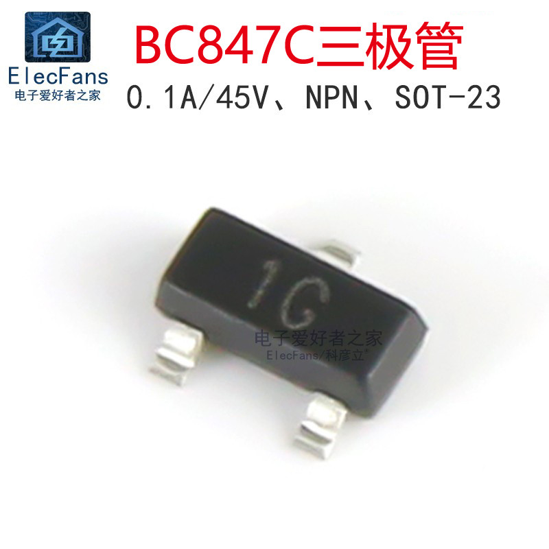 Bộ 50 BC847C 0.1A / 45V Miếng Dán Triode NPN Transistor Silk In Màn Hình 1G SOT-23 BC847C