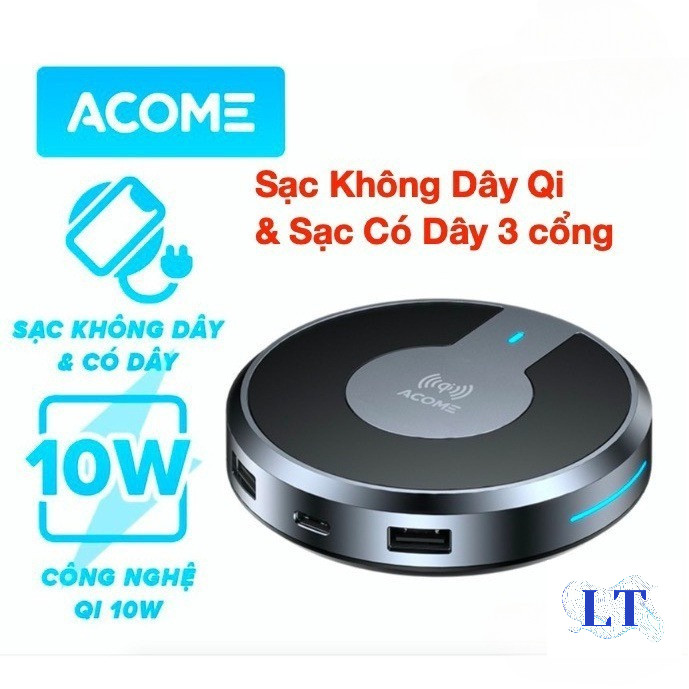 Đế Sạc Không Dây Qi ACOME AWC01 - Công Suất 10w
