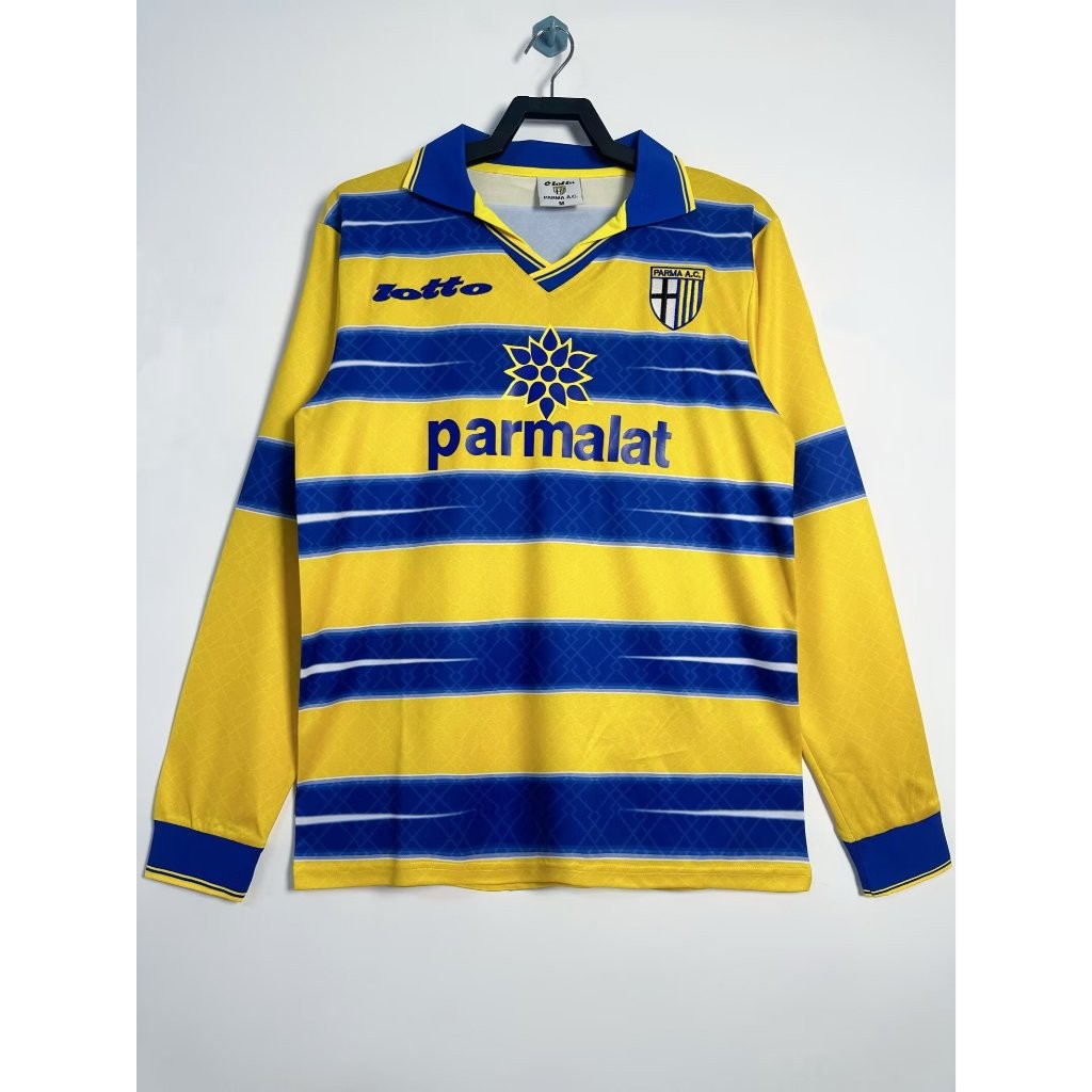 #PAR Áo bóng đá dài tay 98-99 Home Retro #ASPRILLA #VERON #CANNAVARO
