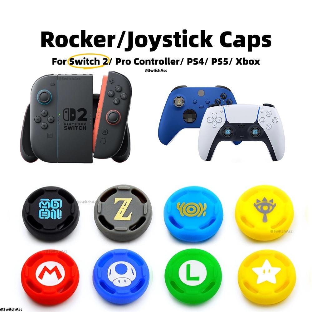 Switch 2 Mũ Rocker 1 Cặp (2 Chiếc) Cho Bộ Điều Khiển Nintendo Switch 2 / Pro / PS4 / PS5 / XBox Analog Caps Thumb Grips Chủ Đề Trò Chơi