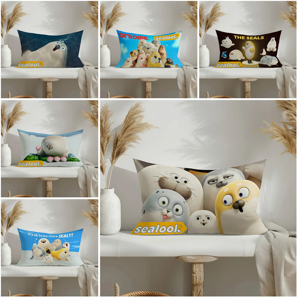 Sealook Vỏ gối Polyester in một mặt Vỏ gối hình chữ nhật Vỏ gối ô tô Trang trí nhà cửa (không có lõi