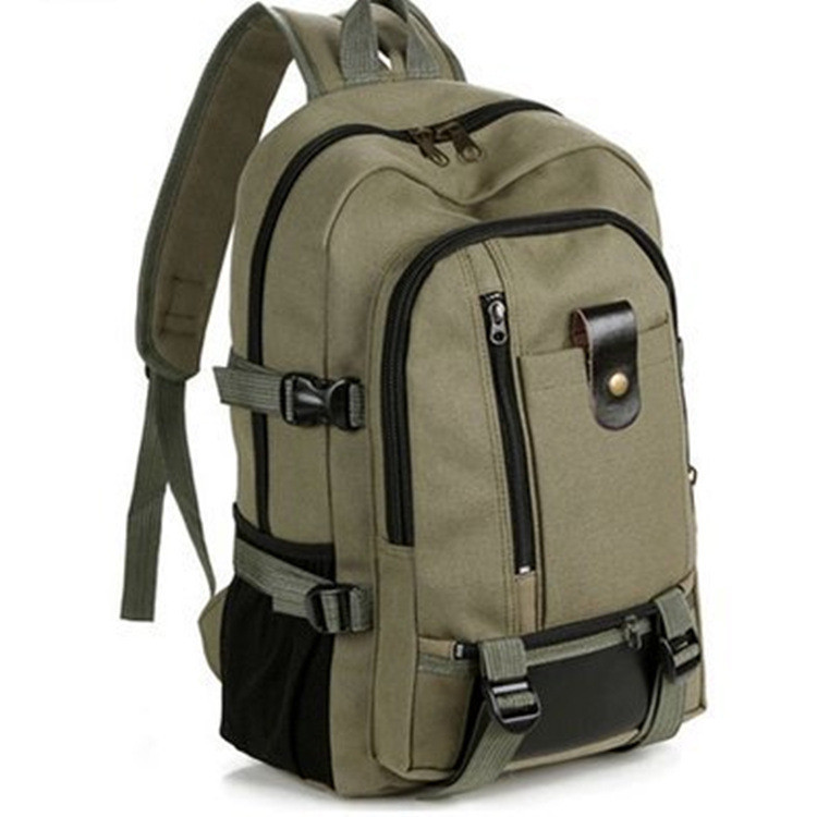 Men's Backpack Casual Travel Canvas Backpack Large Capacity Student Schoolbag