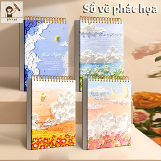 Sketchbook sổ tay vẽ chì phác thảo giấy vẽ tranh sơn màu nước A4 16K nghệ thuật 160gsm giấy kem trơn cho học sinh