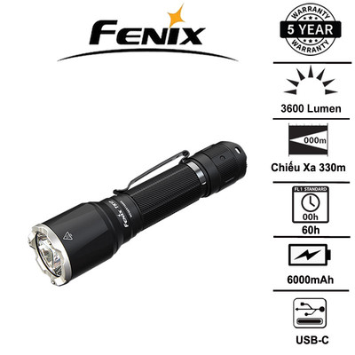 Đèn pin chiến thuật Fenix TK17 –  Sáng 3600Lm, Pin 6000mAh USB-C