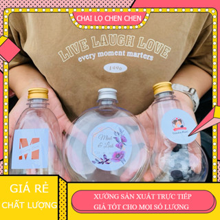 [Hàng sẵn] 25 Chai nhựa trơn decor tiệc kèm nắp nhôm f28