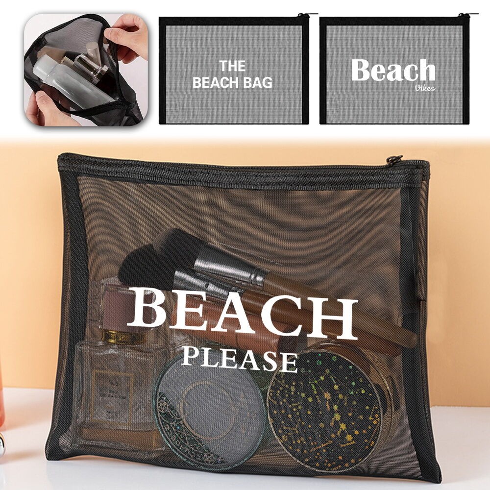 Mesh cosmetic bag Square Mesh Coin Purse Handbag cosmetic bag  Original Mesh pouch In Stock Beach Pa