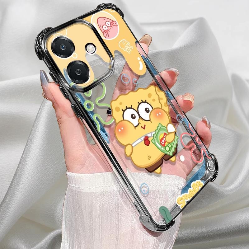 Dành Cho OPPO A5i Ốp Lưng Mạ Màu Đen Silicon TPU Dễ Thương Ốp lưng Bảo Vệ Hoạt Hình Chống Sốc OPPO A