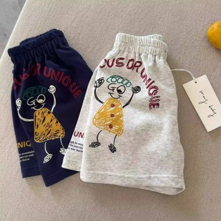 Quần short thể thao mùa hè cho bé trai/bé gái, họa tiết hoạt hình Nhật Bản graffiti, quần 5 phân hợp thời trang
