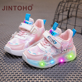 Giày thể thao nữ chất lượng cao JINTOHO có đèn LED ngoài trời thoải mái chạy bộ chạy bộ Giày trẻ em