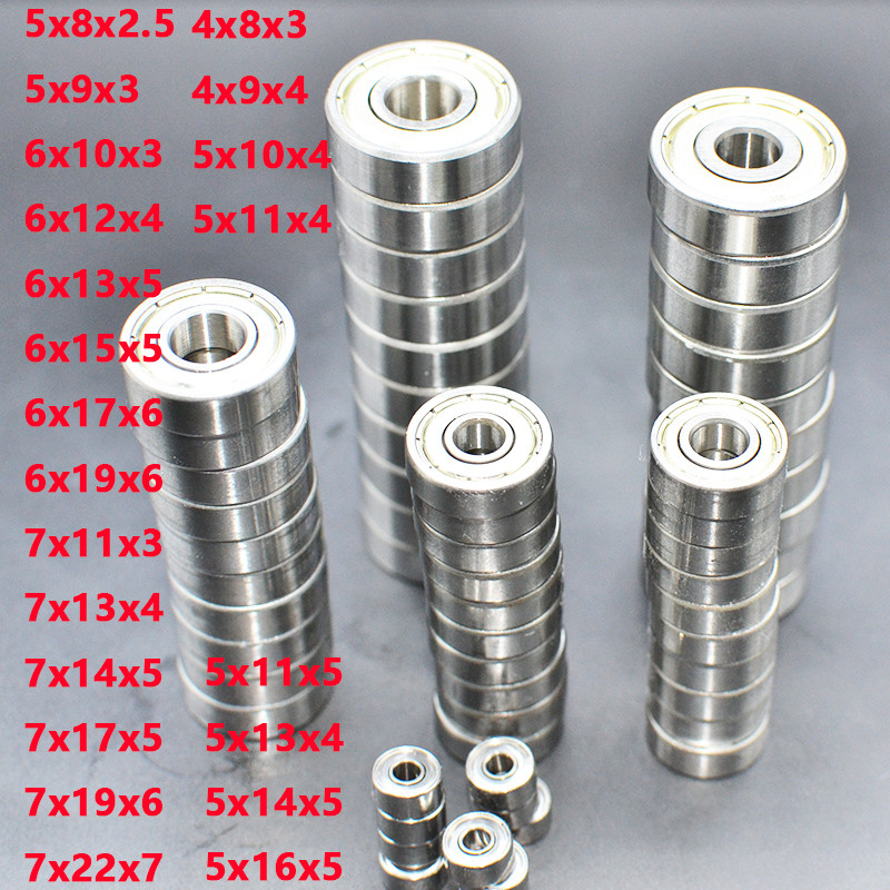 10 chiếc Vòng bi nhỏ Đường kính trong 2mm 3mm 4mm 5mm 6mm 7mm 8mm 9mm 10mm 3x7x3 5x10x4 5x11x4 8x22x