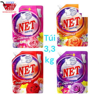  Nước giặt NET matic hương nước hoa 3.3kg túi dành cho cửa trên và cửa trước hương hoa nắng ngát hương 