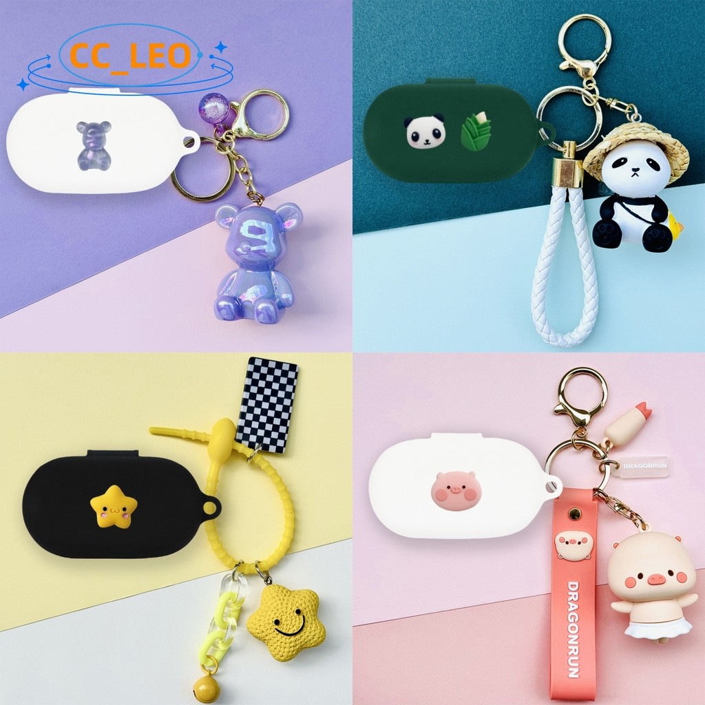 for Anker Soundcore V20i Case Cartoon Panda Cute Piggy Keychain Silicone Soft Case Suitable for Soun