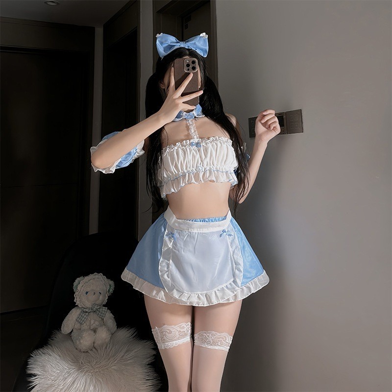 Đồ hầu gái cosplay anime Nhật Bản sexy gợi cảm set ngủ nữ giúp việc tạp dề trắng xanh cute dễ thương BIKI HOUSE N772 | BigBuy360 - bigbuy360.vn