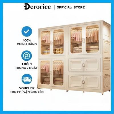 Hộp Lưu Trữ 5 trong 1 Cho Trẻ Nhỏ - Tủ Gấp 90cm Chống Mốc, Ngăn Đồ Chơi/Quần Áo/Bỉm Sữa, Chất Liệu Nhựa An Toàn