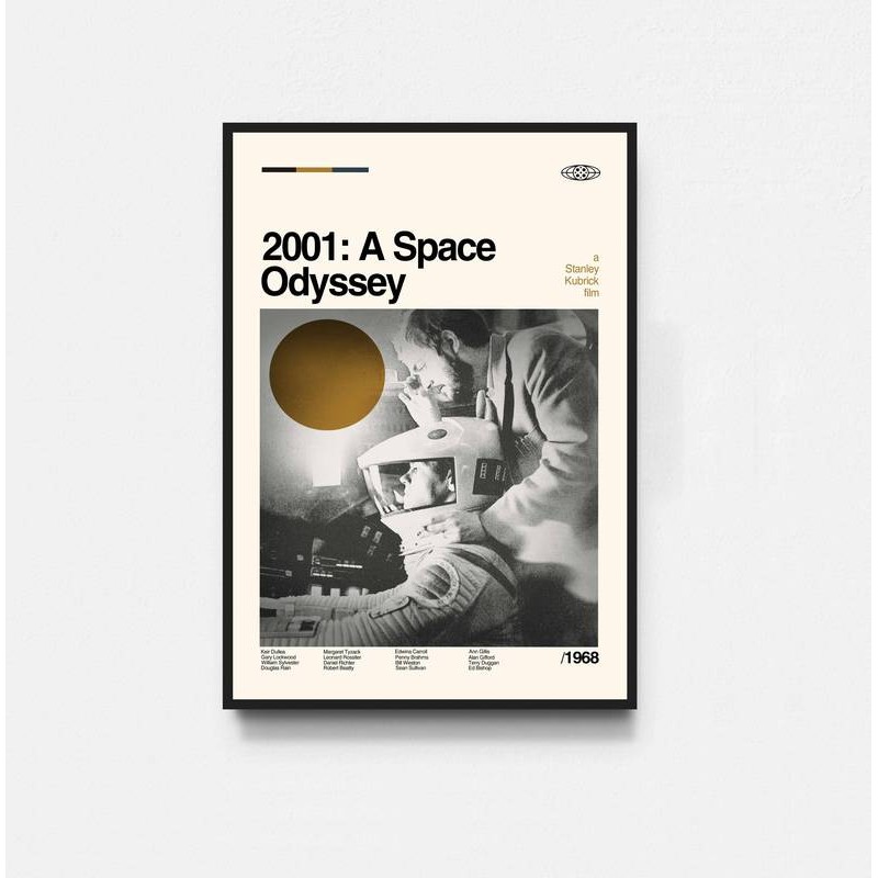 2001 A Space Odyssey - Stanley Kubrick canvas In Hình Poster Giữa Thế Kỷ Nghệ Thuật Tối Giản Nghệ Th