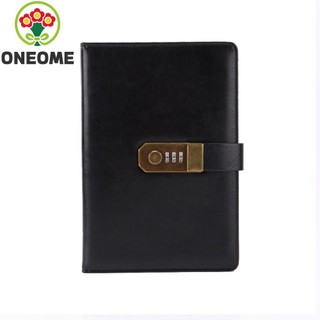Sổ tay khóa mật khẩu ONEOME, 200 trang có khóa mã hóa Máy tính xách tay A5, Nhật ký dày di động chống nước cổ điển Văn phòng phẩm