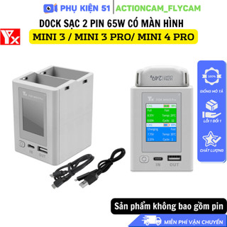  Hub sạc YX 2 khe 35W 65W DJI Mini 3   Mini 3 pro  Mini 4 Pro tối đa 35W 65W 2 chiều 